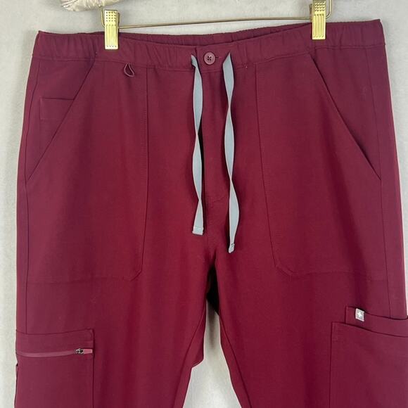 Figs Scrub Pants Mens Sz Large Cairo Cargo Burgundy Technical Collection TM3001 - Picture 3 of 16